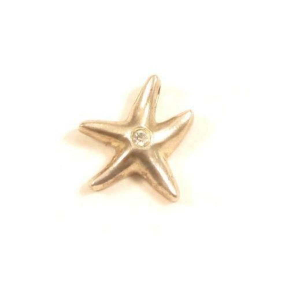 Marine Silver Plated Small Star Fish Charm*Sea Animal‎ Clear Rhinestone